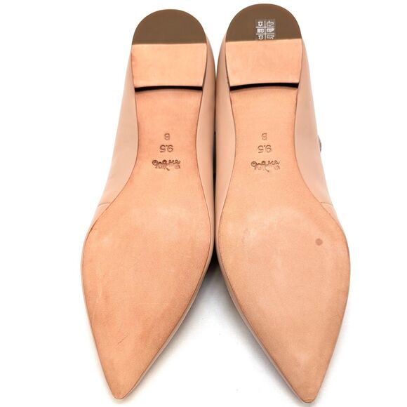 NEW Coach Justine Lace Up Ballet Flats Beige Pointy Toe Womens Size 9.5 w/ Box - Picture 7 of 10